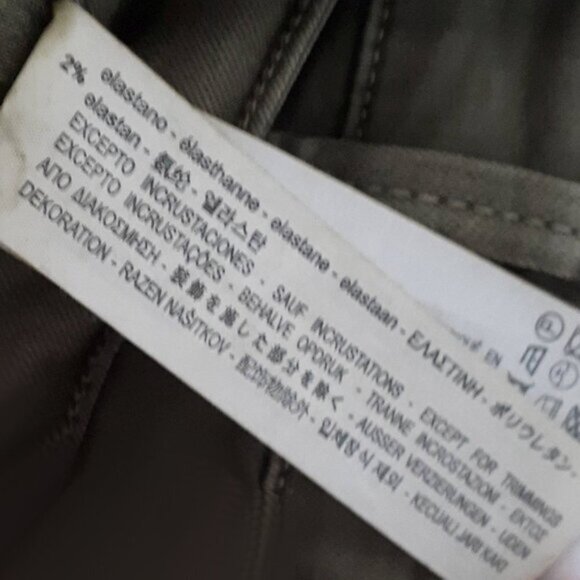 EUC Zara olive khaki skinny cropped ankle washed look sparkle side stripe jeans - Picture 12 of 13